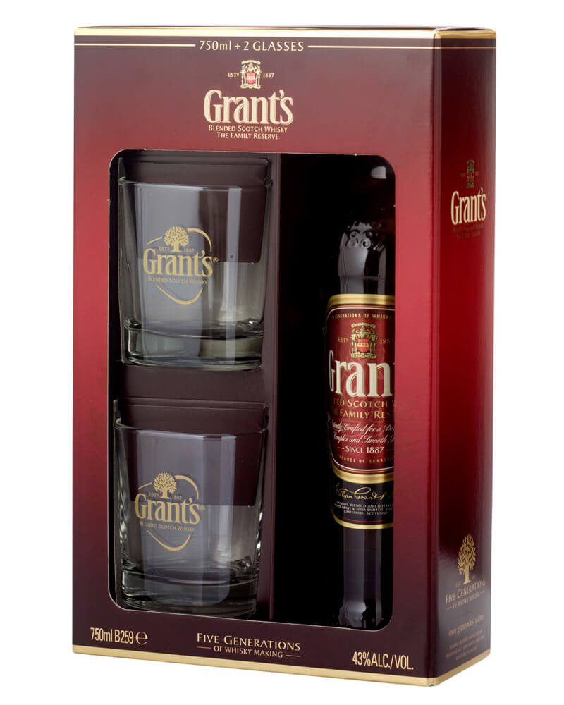 Виски Grant`s Family Reserve 40% + 2 Glass (0,7L)