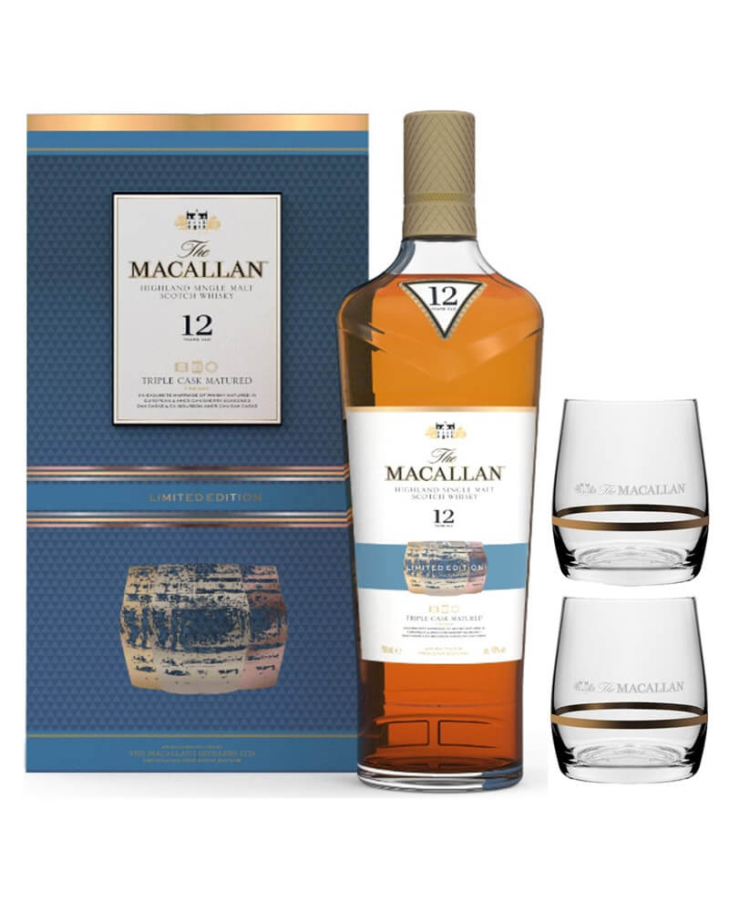 Виски Macallan Triple Cask Matured 12 YO 40% + 2 Glass (0,7L)