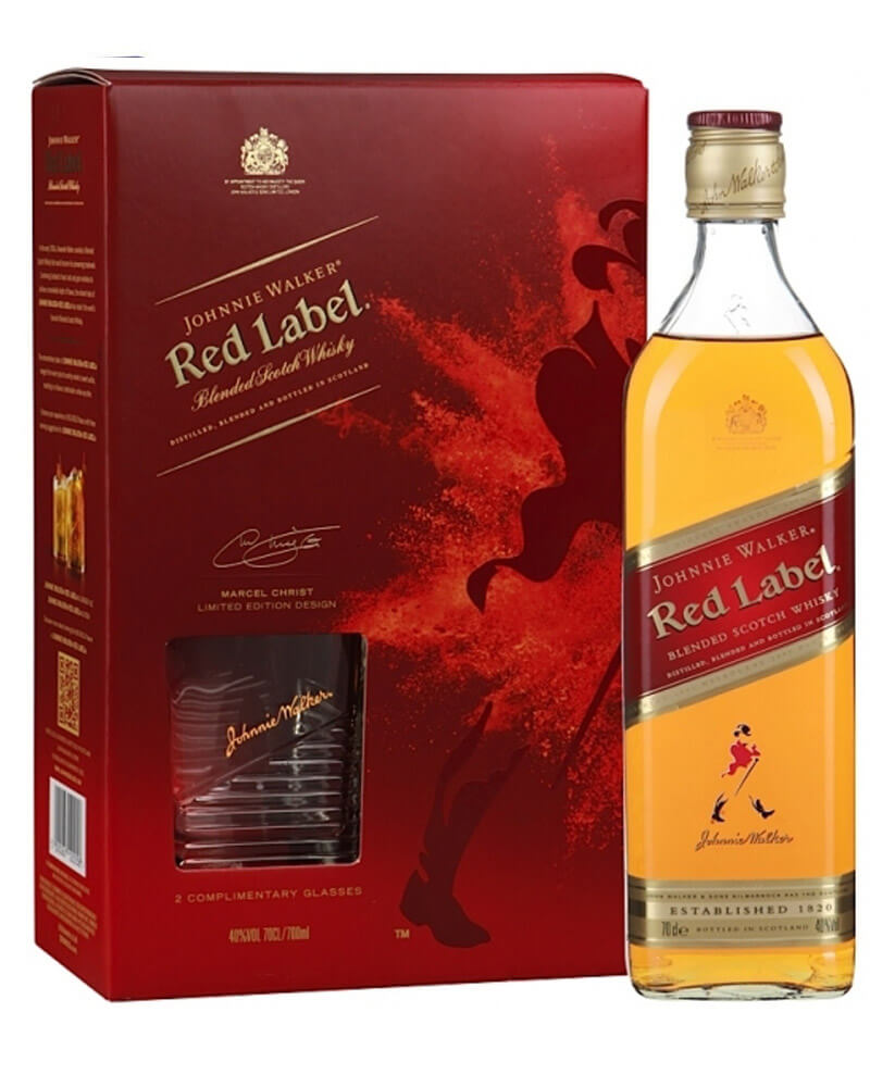 Виски Johnnie Walker Red Label 40% + 2 Glass (0,7L)