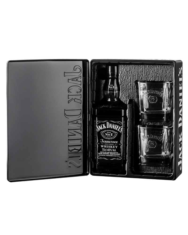 Виски Jack Daniel`s 40% + 2 Glass Metal Box (0,7L)